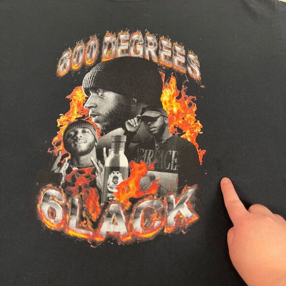LVRN 6LACK 600 Degrees Men's Sz XL Shirt RARE Hot Ones Hip Hop RnB Music Rap Tee - Picture 3 of 8